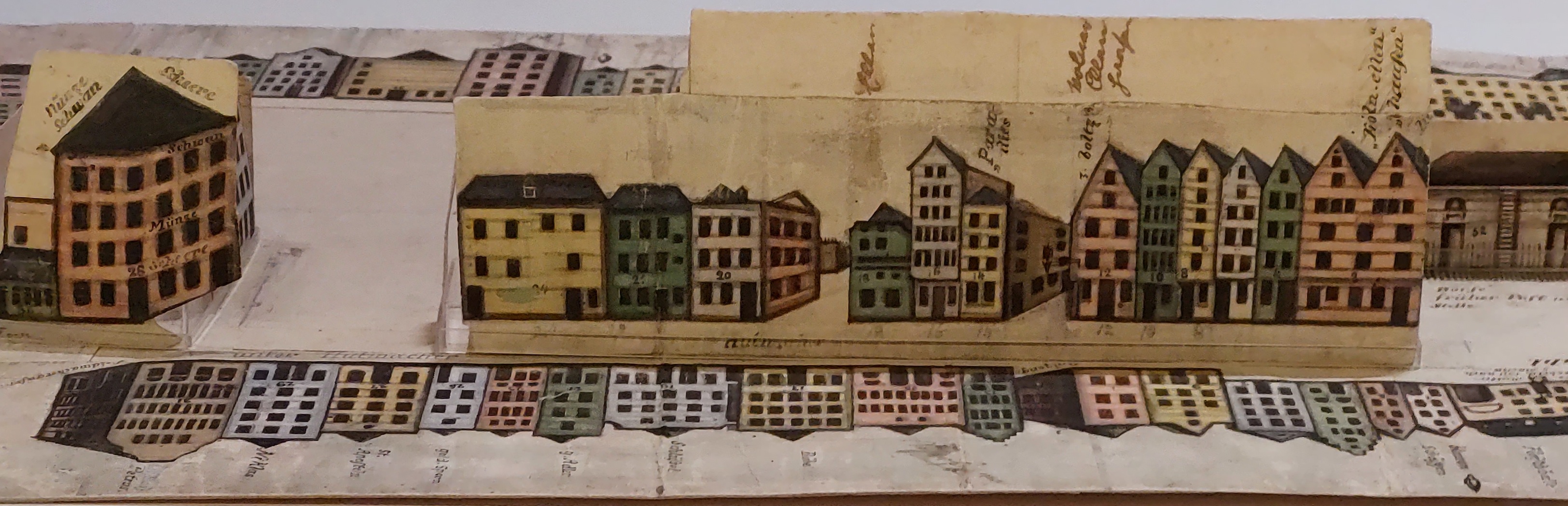 Der Heumarkt gezeichnet von Franz Anton Kreuter in der Ausstellung "M'r well en neu Stadt baue".